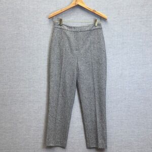 L.K. Bennett London‎ Tweed Wool Pants Herringbone Gray Career Trousers Size 2